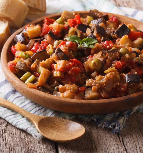 Wine Biscuits Recipe, Eggplant Caponata Recipe, Caponata Recipe, Eggplant Caponata, Canning Whole Tomatoes, Sicilian Recipes, Vegetable Stew, Eggplant Recipes, Vegetarian Options