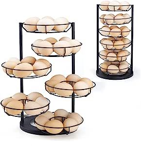 Amazon.com: Egg Holder Countertop Egg Spin Dispenser Rack Fresh Egg Storage Stable Base Egg Skelter Egg Dispenser Rack Egg Baskets for Fresh Eggs with 6 Layer Egg Basket (Black) : Home & Kitchen Fresh Egg Storage, Egg Skelter, Storing Eggs, Egg Rack, Egg Display, Fresh Egg, Kitchen Finishes, Farm Eggs, Egg Storage