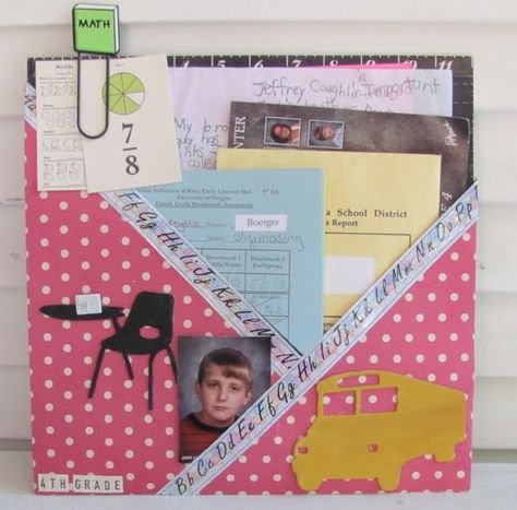 Scrapbooking Pockets, School Scrapbook Layouts, Pocket Page Scrapbooking, Scrapbook Letters, Beautiful Scrapbook Layouts, Smash Journal, Recipe Scrapbook, School Scrapbook, Page Layouts