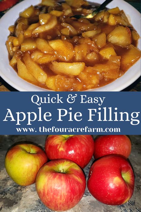 Make Apple Pie Filling, Easy Apple Pie Filling Recipes, Easy Apple Pie Filling, Apple Pie Filling Recipe, Pie Table, Farmhouse Food, Dessert Fall, Apple Pie Recipe Homemade, Apple Pie Filling Recipes