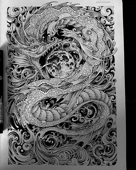 Detailed Ink Drawing. Philippine Mythology Art, Creative Tattoo Ideas For Women, Micron Pen Art, Philippine Mythology, Creative Tattoo Ideas, Pen Art Work, Ink Doodles, Creative Tattoo, Kerby Rosanes