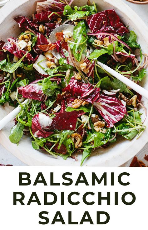 Simple, Stunning Radicchio Salad Kale Radicchio Salad, Endive And Radicchio Salad, Radicchio Recipes Salad, White Radish Salad, Raddichio Recipes Salad, Raddichio Recipes, Grilled Radicchio Salad, Radicchio Recipes, Raw Salad Recipes