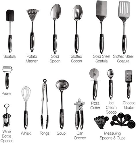 Cooking Equipment Kitchen Tools, Kitchen Utensils List, New Apartment Essentials, Safe Cookware, Kitchen Essentials List, Safest Cookware, Stainless Steel Kitchen Utensils, Kitchen Guide, Dining Etiquette