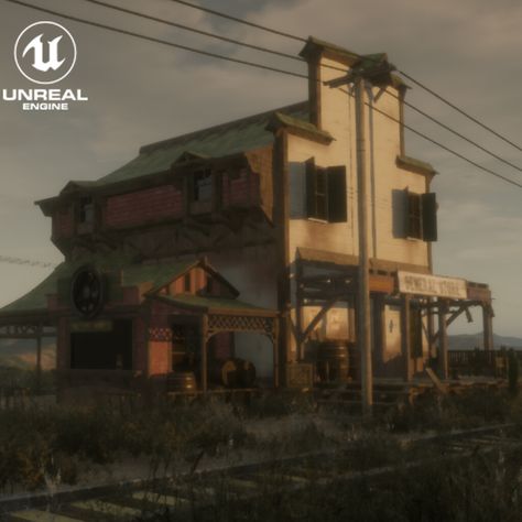 Western Train Station, Train Station Art, Western Train, Rail Station, Environment Art, Red Dead, Red Dead Redemption, Unreal Engine, Environmental Art