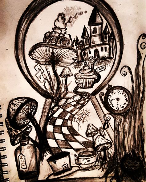 Wonderland doodles Wonderland Sketches Drawings, Alice In Wonderland Through The Keyhole, Alive In Wonderland Drawing, Alice In Wonderland Keyhole Drawing, Alice In Wonderland Inspired Drawings, Alice And Wonderland Sketch, Alice In Wonderland Keyhole Art, Alice In Wonderland Pencil Drawings, Alice In Wonder Land Drawing