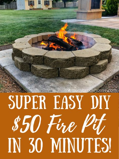 Outdoor Fire Pit Area, Outside Fire Pits, Easy Fire Pit, Diy Outdoor Fireplace, Fire Pit Ideas, Outdoor Fire Pit Designs, Diy Crate, Fire Pit Landscaping, Fire Pit Area