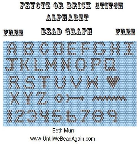 Good alphabet to use in brick stitch Beaded Letter Patterns, Brick Stitch Alphabet Patterns, Cross Stitch Fonts, Beadwork Designs, Beading Patterns Free, Brick Stitch Pattern, Bead Weaving Patterns, Bead Loom Bracelets, Seed Bead Tutorial