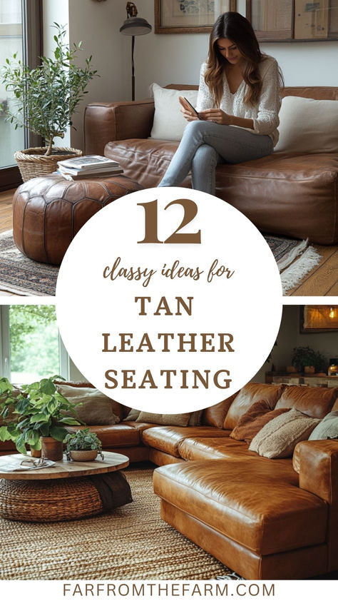 The Best Tan Leather Sofas and Chairs for Your Home Tan Leather Furniture, Tan Leather Couch Living Room, Leather Couch Decorating, Leather Sectional Living Room, Modern Leather Couch, Tan Leather Couch, Cognac Leather Sofa, Tan Leather Sofas, Leather Couches Living Room