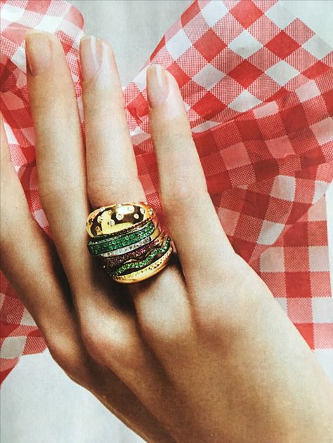 Burger ring by Nadine Ghosn Fine Jewelry. Burger Ring Jewelry, Nadine Ghosn Jewelry, Nadine Ghosn, Diamond Pendants Designs, Diamond Choker Necklace, Diamond Choker, Dope Jewelry, Jewelry Boards, Classy Jewelry