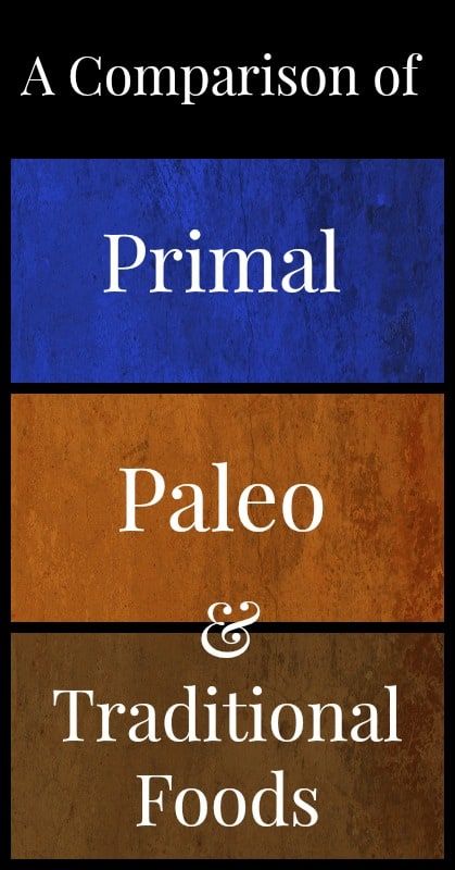 Primal, Paleo, and Traditional (Weston A Price) Diets are all healthy, real food diets, but what's the difference between the three of them? I was especially confused about the difference between Primal and Paleo before reading and researching. This is what I found out to help me make sense of all three diets. #realfooddiet #primaldiet #paleodiet #lowcarbdiet #westonaprice #traditionalfoods #healthydiets #healthyliving Paleo Guidelines, Primal Blueprint Recipes, Primal Diet Recipes, Primal Blueprint, Real Food Diet, Paleo Pizza, Primal Diet, Nourishing Traditions, New Years Traditions