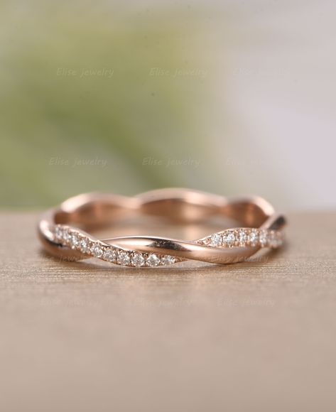 Twisted Wedding Band, Twist Wedding Band, Twisted Band Ring, Infinity Band, Quartz Engagement Ring, Zierlicher Ring, Matching Ring, White Gold Wedding Bands, Pear Engagement Ring