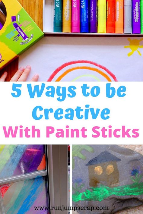 AD - 5 ways to be creative with Paint Sticks. We love mess-free fun with paint sticks and here are some ideas on how to use them! Craft With Paint Sticks, Gel Sticks Art Ideas, Tempura Paint Sticks Art, Tempera Sticks Projects, Tempera Paint Sticks Projects, Paint Sticks Crafts, Tempera Paint Sticks Art, Crafts With Paint Sticks, Paint Stick Art