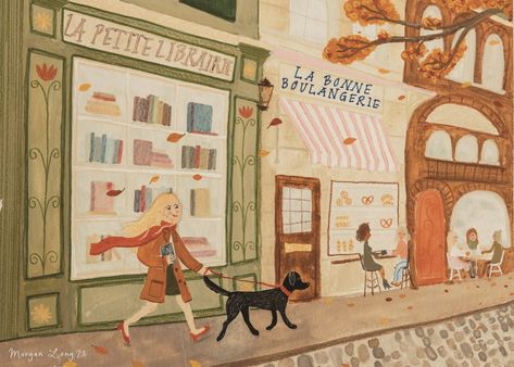 Long Illustration, Morgan Long, Artist Prints, Shakespeare And Company, Travel Sketchbook, Paris City, World Traveler, Picture Book, Paper Art