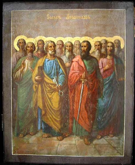 The Twelve Apostles Christian Symbolism, The Twelve Apostles, Apostles Creed, Catholic Pictures, Twelve Apostles, Catholic Images, Russian Icons, Bible Pictures, Christian Symbols