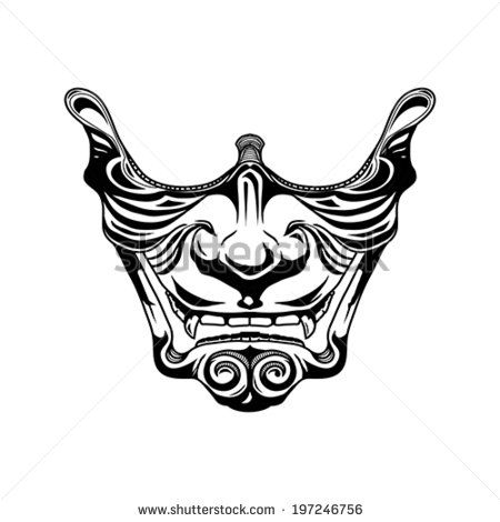 Samurai bottom mask Oni Mask Knee Tattoo, Hanya Mask Neck Tattoo, Half Samurai Mask Tattoo, Simple Oni Mask Tattoo, Samurai Half Mask, Jamie Tattoo, Menpo Mask, Oni Masks, Samurai Mask Tattoo