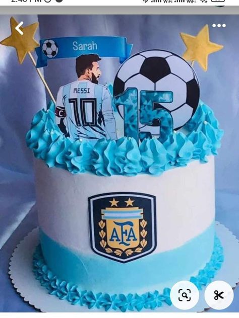 Messi Bday Cake, Messi Cake Ideas Argentina, Argentina Birthday Cakes, Argentina Cake Ideas, Messi Theme Cake, Pastel Messi, Messi Cake Ideas, Messi Birthday Cake, Argentina Cake