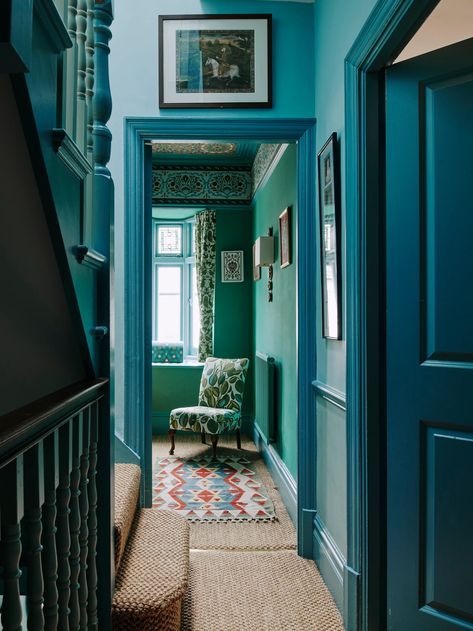 Edwardian Home, Hallway Paint, William Morris Wallpaper, Southeast London, Fireplace Tile Surround, Window Panes, Morris Wallpapers, Moroccan Interiors, Modern Extension