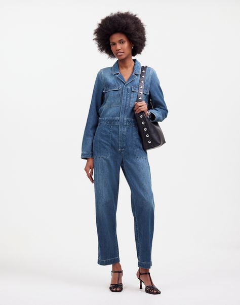 Utility Coveralls | Madewell Notch Collar, Winter Style, 100 Percent, Tapered Legs, Fun Stuff, Denim Women, Autumn Winter Fashion, Dress Skirt, Madewell