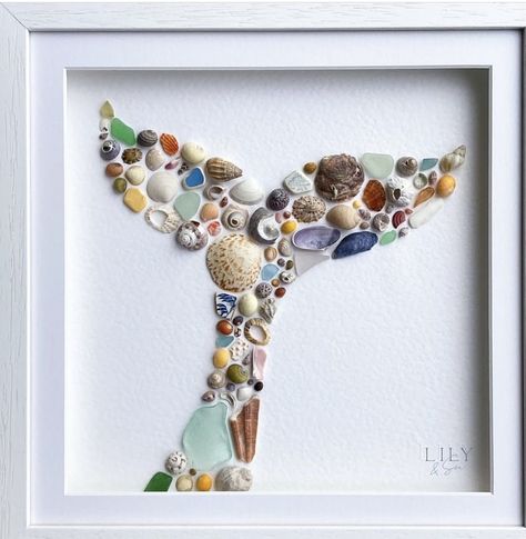 Stone Diy Decoration, Beachy Crafts Diy, Beach Stones Art, Oyster Shell Art Diy, Sea Shell Art Projects Diy Ideas, Beach Finds Crafts Ideas, Home Art Diy, Diy Seaglass Art Ideas, Seashell Diy Decor