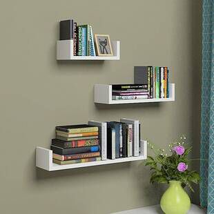 Floating Shelves Bedroom, Bookshelves In Bedroom, Black Floating Shelves, Floating Bookshelves, White Floating Shelves, Wooden Wall Shelves, Wall Shelves Design, Cube Shelves, Bookshelf Design