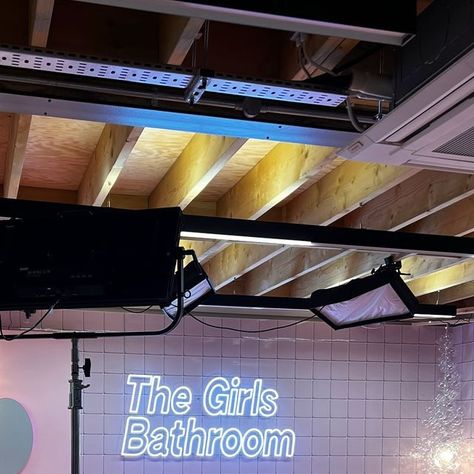 BLAZE STUDIO LONDON on Instagram: "A very pink studio fit out for The Girls Bathroom podcast 💁‍♀️ @thegirlsbathroom 🩷" Pink Studio, Girls Bathroom, Set Design, Instagram A, Podcast, London, Pink, On Instagram, Instagram