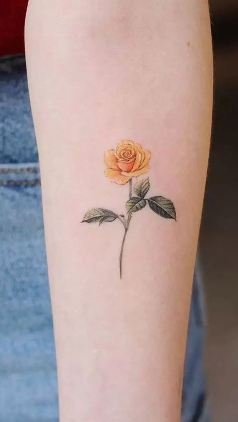 Dainty Yellow Rose Tattoo, Tiny Yellow Rose Tattoo, White Ink Rose Tattoo, Yellow Roses Tattoo, Yellow Flower Tattoo, Yellow Flower Tattoos, White Rose Tattoo, Rose Bud Tattoo, Yellow Rose Tattoo