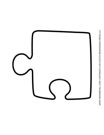 A large single puzzle piece template for decorating classroom bulletin boards.                                                                                                                                                                                 More Puzzle Piece Template, Children Playroom, Kindergarten Drawing, Redwork Patterns, Large Puzzle Pieces, All About Me Preschool, Cowboy Decorations, Shapes Preschool, Maze Puzzles