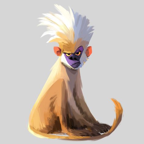 ArtStation - Grumpy Wednesday, Sam Nassour Monkey Drawing, Monkey Illustration, Trending Aesthetic, Animal Caricature, Cartoon Monkey, Monkey Art, A Monkey, Character Design Animation, Visual Development