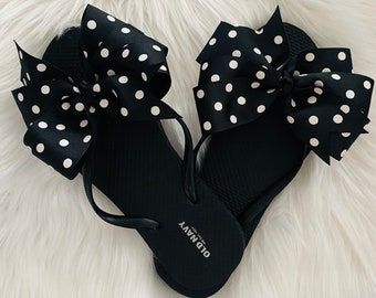 Ribbon Flip Flops, Black Summer Sandals, Straw Slippers, Fancy Flip Flops, Bridal Flip Flops, Old Navy Flip Flops, Summer Leather Sandals, Shoe Makeover, Wedding Flip Flops