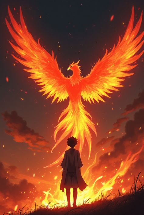 Anime Character Phoenix Aesthetic, Phoenix Animal, Phoenix Artwork, Phoenix Images, Power Art, Aesthetic Studio, Eternal Flame, Flame Art, Craft Set