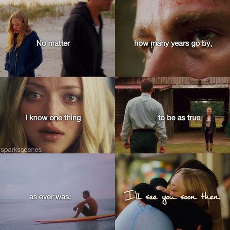 Dear john Man this touches my heart and makes me feel so warm! The spark with those two can conquer 12 months away from each other in no time flat! So wonderful! Dear John Movie, Nicholas Sparks Movies, Surfing Quotes, The Notebook Quotes, Romantic Movie Quotes, New Beginning Quotes, Indie Movies, Nicholas Sparks, Dear John