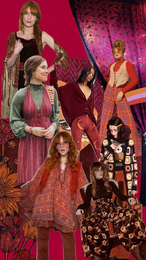 70s Whimsigoth, Flower Children, Florence Welch, Different Aesthetics, 70s Retro, Hippie Bohemian, Mom Outfits, Flower Child, Art Music