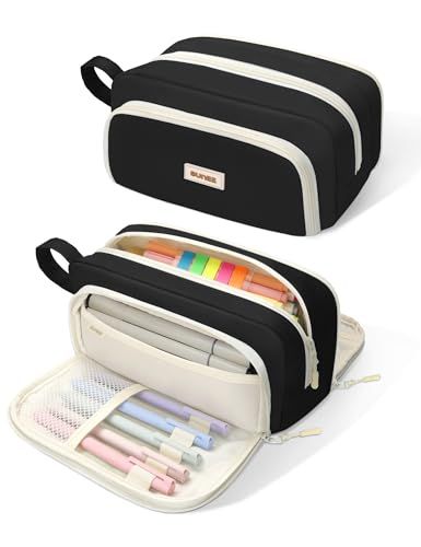 Black School Supplies, Pencil Case Aesthetic, School Supply Box, Cute Pencil Pouches, School Wishlist, Cool Pencil Cases, School Pouch, Stylish Pens, Cute Pencil Case