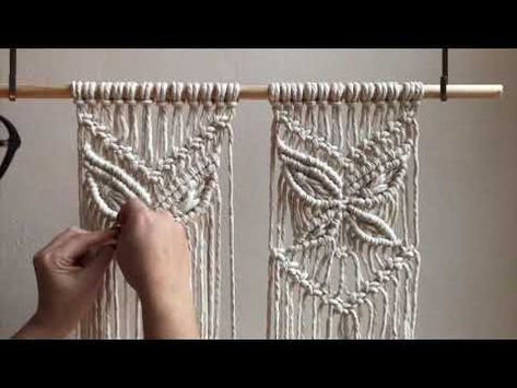 How To Make A Macramé Butterfly - YouTube Art Macramé, Pola Macrame, Projek Menjahit, Macrame Knots Tutorial, Macrame Knots Pattern, Macrame Wall Hanging Diy, Macrame Wall Hanging Patterns, Pola Sulam, Wall Hanging Diy