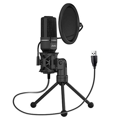 Uhuru UM-SF777 USB Condenser Gaming Microphone, Computer Mic Kit for Recording Podcasting with Tripod Stand and Pop Filter (Black) Best Electronic Appliances Price: (as of - Details) This USB condenser microphone is designed to record your crisp voice for podcasting, livestreaming or voice chat. It includes... Check more at... Computer Microphone, Microphone For Recording, Mobile Phone Design, Friends Phone Case, Gaming Microphone, Recording Studio Design, Microphone Studio, Usb Design, Usb Microphone