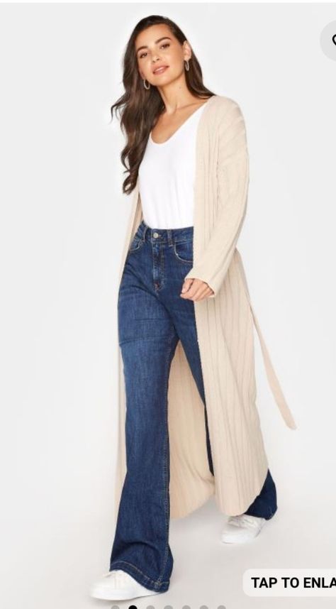 Ribbed Cardigan Outfit, Belted Cardigan Outfit, Maxi Cardigan Outfit, Cream Cardigan Outfit, Long Cardigan Outfit, Long Sweater Jacket, Tall Women Fashion, Womens Fashions, Belted Cardigan