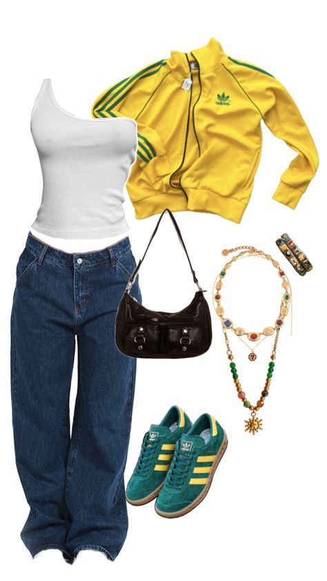 Street Style Outfits Casual, Yellow Streetwear, Wide Leg Denim Pants, Low Rise Baggy Jeans, Mode Zara, Outfit Inspo Casual, Swaggy Outfits, Simple Trendy Outfits, Cute Everyday Outfits