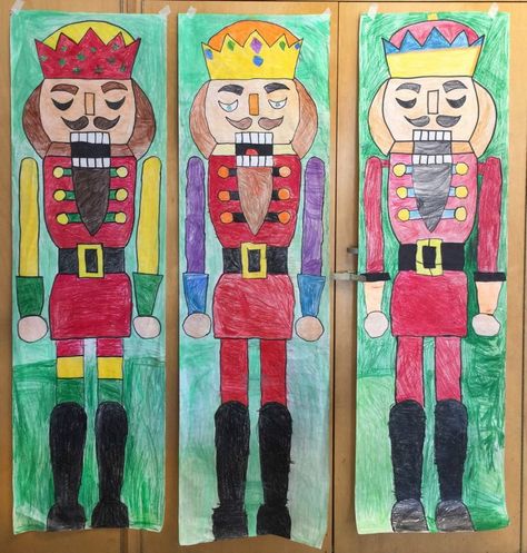 How to Draw a Giant Nutcracker · Art Projects for Kids Giant Nutcracker, Holiday Art Projects, Winter Art Lesson, Christmas Art Projects, Winter Art Projects, 4th Grade Art, 3rd Grade Art, Art Projects For Kids, Art Teaching