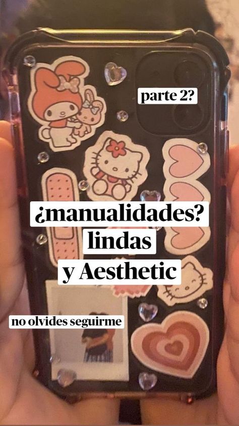 Phone Case Stickers Hello Kitty, Clear Phone Case Ideas Hello Kitty, Clear Phone Case Ideas Pink, Phone Sticker Ideas, Stickers In Phone Case, Pink Phone Case Ideas, Hello Kitty Ideas, Phone Case Hello Kitty, Hello Kitty Things