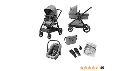 COMPLETE 3-IN-1 TRAVEL SYSTEM (UP TO 22 kg): the travel system includes a pushchair suitable from birth up to 22 kg, a CabrioFix S i-Size car seat for children up to 83 cm, and a nursery bag 2-IN-1 SEAT UNIT: once your child is ready to sit upright, the pram body can be transformed quickly into a stroller seat and can be reversed from parent-facing to street-facing Baby Mirror, Car Seat Toys, Baby Teether Toys, Nursery Bag, Baby Stroller Accessories, Travel Systems For Baby, Baby Buggy, Cute Bedroom Ideas, Baby Prams