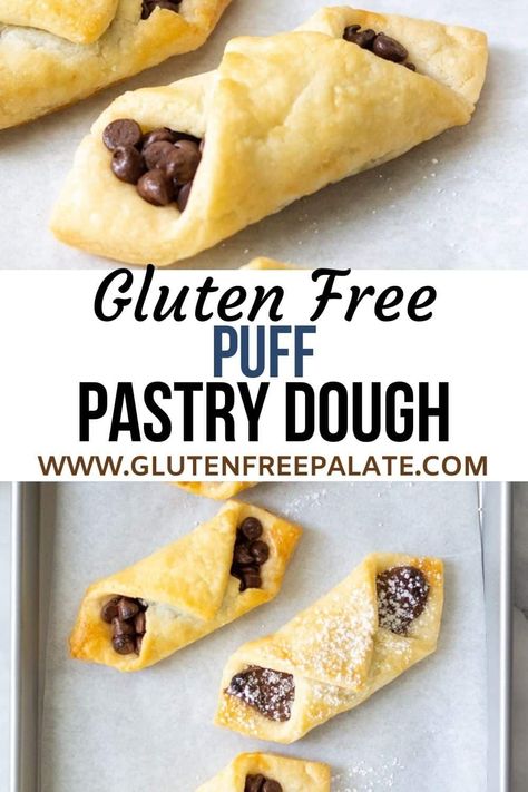 A simple recipe for a buttery, flaky, gluten free puff pastry that uses only a handful on ingredients. This gluten free puff pastry recipe is perfect for sweet and savory pastries and I show you how to make it perfect every time. Gf Pastry, Savory Pastries, Gluten Free Puff Pastry, Gluten Free Pastry, Pain Sans Gluten, Gf Baking, Puff Pastry Dough, Sans Gluten Sans Lactose, Pie Crusts