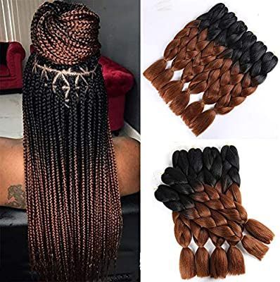 Black To Brown Hair, Braid Colours, Ombre Braiding Hair, Braiding Hair Colors, Kanekalon Braiding Hair, Brown Hair Extensions, Braids Styling, Jumbo Braiding Hair, Color For Black Hair