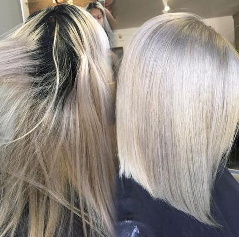 Josie Vilayvanh (@josievilay) of Wink Studio, Winnipeg Manitoba, Canada, has a GORGEOUS Instagram feed, with one i Ashy Balayage, Silver Ash, Ash Blonde Hair Colour, Ash Blonde Balayage, Ash Hair Color, Dyed Blonde Hair, Blonde Roots, Root Touch Up, Manitoba Canada