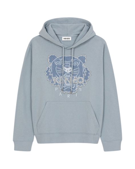 Kenzo Mens Velvet Tiger Hoodie Glacier Blue | Designer Outlet Sales Tiger Hoodie, Kenzo Tiger, Designer Outlet, Clarks Originals, Hunter Boots, Hugo Boss, Hooded Sweatshirts, Outlet, Ralph Lauren