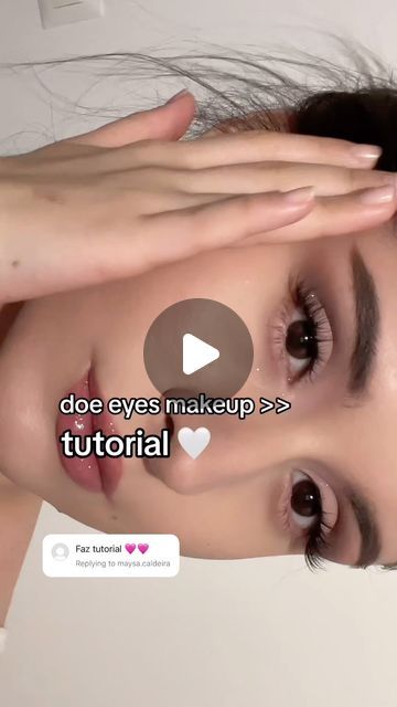 Doe Eyeliner, Doe Eyes Makeup, Doe Eye Makeup, Eyes Makeup Tutorial, Mauve Lips, Doe Eyes, Lash Curler, Lip Glaze, Eyes Makeup