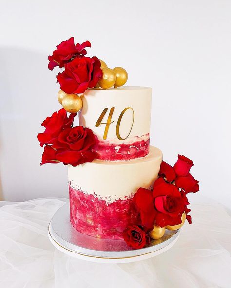 Mon Chou | Melbourne Cakes on Instagram: “Forty fabulous! This beauty sits like a queen is the whole vibe 👑 ~ burgundy brush texture + gold brush strokes finished off with a @cricut…” Brush Texture, Gold Texture, Custom Cakes, Brush Strokes, The Whole, Melbourne, Birthday Cake, Cricut, Queen