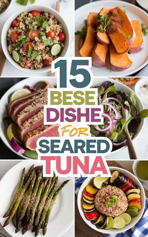 🔥🐟 Elevate your seared tuna game with these mouthwatering side dishes! #tunasides #yum Sides To Go With Tuna Steaks, Tuna Sides, Tuna Steak Side Dishes, Carrot Side Dish, Spicy Tuna Sushi, Tuna Sushi Rolls, Tuna Melt Sandwich, Tuna Nicoise Salad, Tuna Ceviche