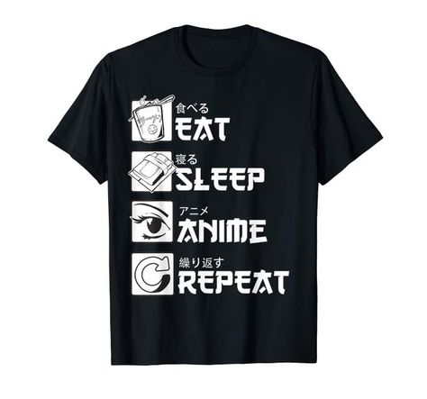 Amazon.com: Eat Sleep Anime Repeat Shirt, Funny Japanese Manga Gift Tee T-Shirt: Clothing Manga Gift, Japanese Manga, Anime Tshirt, Eat Sleep, Sleep, Funny, Anime, Gifts, T Shirt