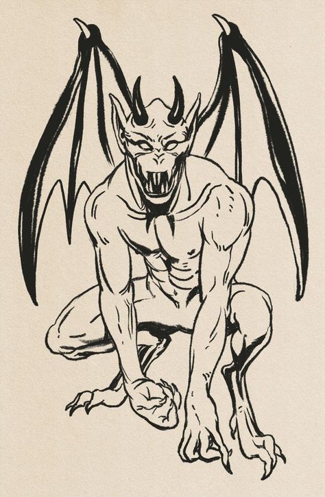 Gargoyle Inktober, Gargoyle Art, Gargoyle Drawing, Gargoyles Cartoon, Hatch Drawing, Gargoyles Art, Gargoyle Tattoo, Disney Art Style, Monster Drawing