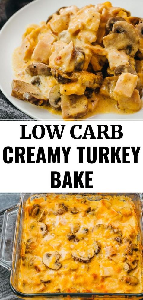 Easy Dinner Keto, Meal With Mushrooms, Bake Savory, Turkey Bake, Mushroom Bake, Turkey Mushroom, Turkey Casserole Recipe, Leftover Thanksgiving, Dinner Keto